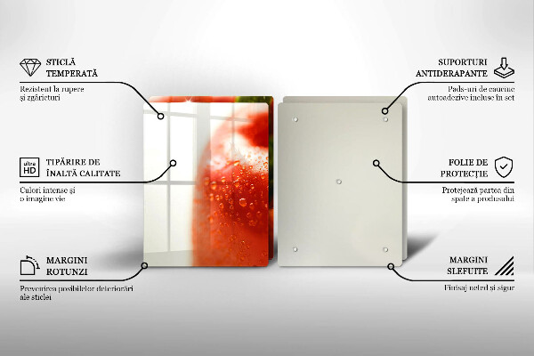 Tagliere in vetro temperato Pepe rosso