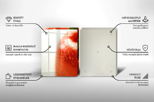 Tagliere in vetro temperato Pepe rosso