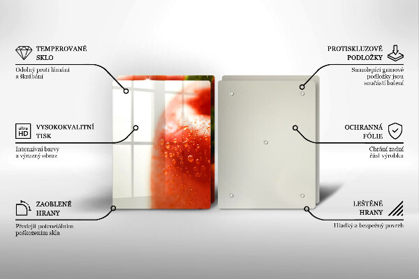 Tagliere in vetro temperato Pepe rosso