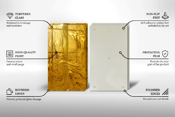 Tagliere in vetro temperato Trama oro