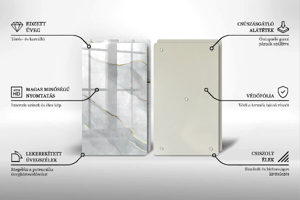 Tagliere in vetro temperato Trama di pietra