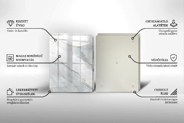 Tagliere in vetro temperato Trama di pietra