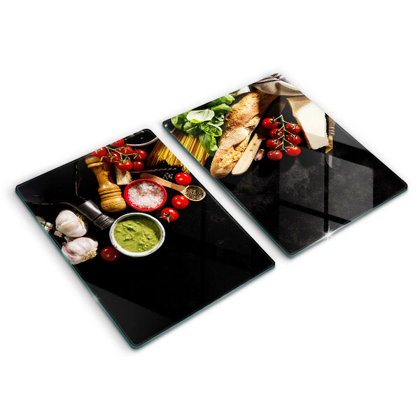 Tagliere in vetro temperato Ingredienti e spezie italiani