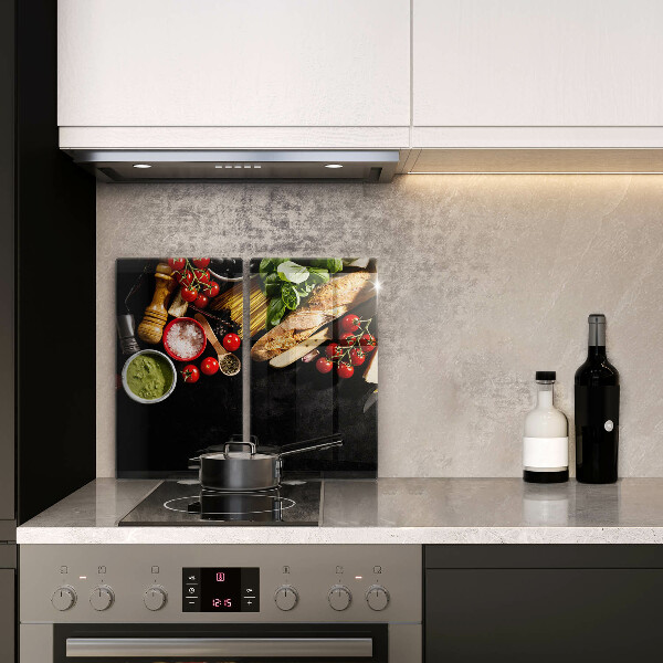 Tagliere in vetro temperato Ingredienti e spezie italiani