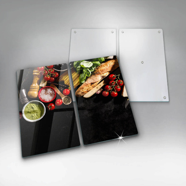 Tagliere in vetro temperato Ingredienti e spezie italiani