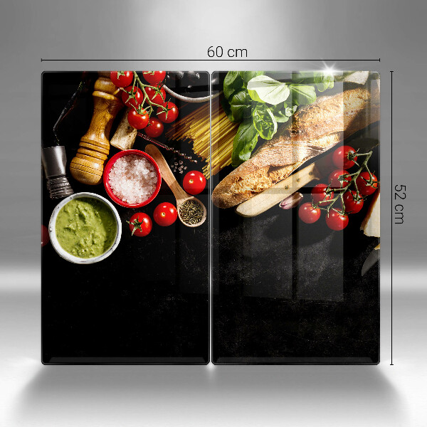 Tagliere in vetro temperato Ingredienti e spezie italiani