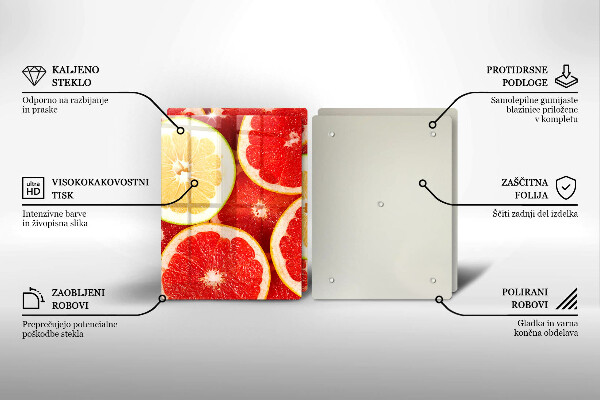 Tagliere in vetro temperato Fette di pompelmo