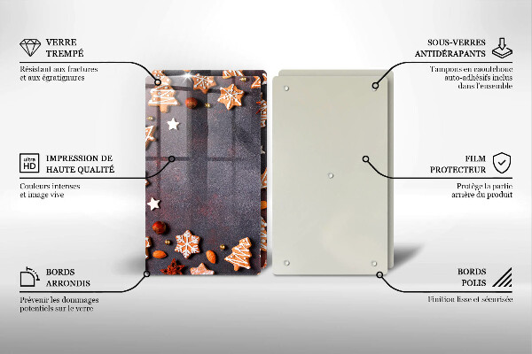 Tagliere in vetro temperato Natale di pan di zenzero