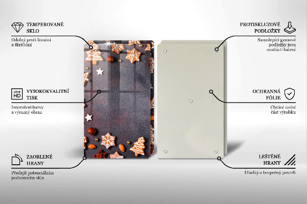 Tagliere in vetro temperato Natale di pan di zenzero