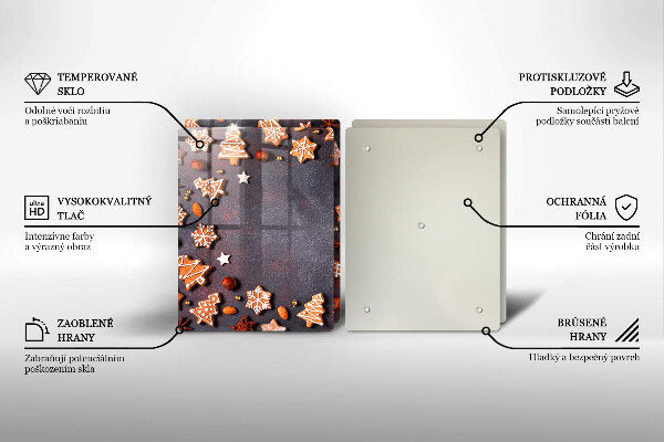 Tagliere in vetro temperato Natale di pan di zenzero