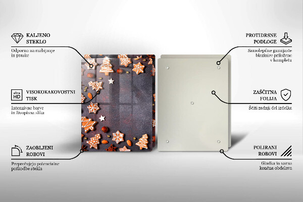 Tagliere in vetro temperato Natale di pan di zenzero