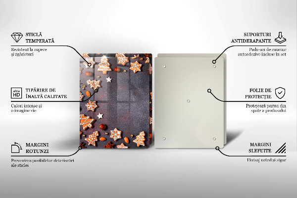 Tagliere in vetro temperato Natale di pan di zenzero