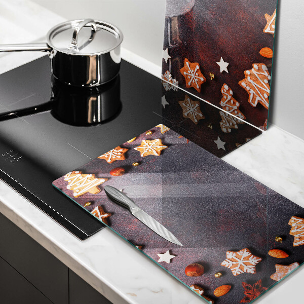 Tagliere in vetro temperato Natale di pan di zenzero