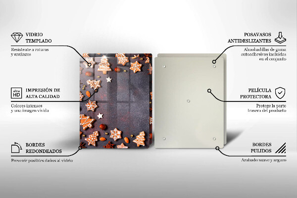 Tagliere in vetro temperato Natale di pan di zenzero