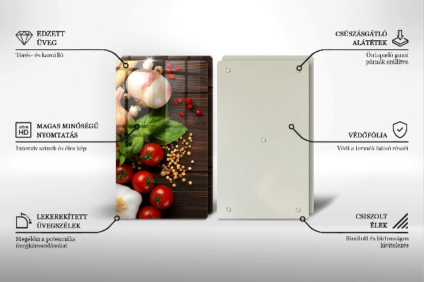 Tagliere in vetro temperato Verdure sul tavolo