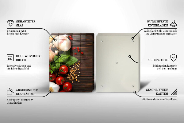 Tagliere in vetro temperato Verdure sul tavolo