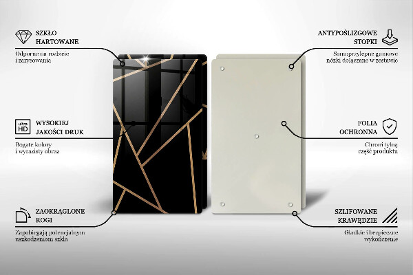 Tagliere in vetro temperato Astrazione nera