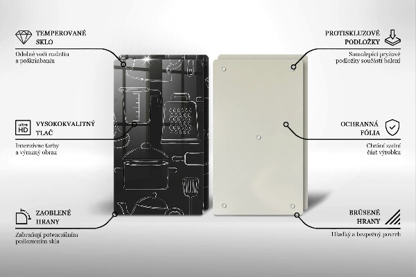 Tagliere in vetro temperato Accessori da cucina dei cartoni animati