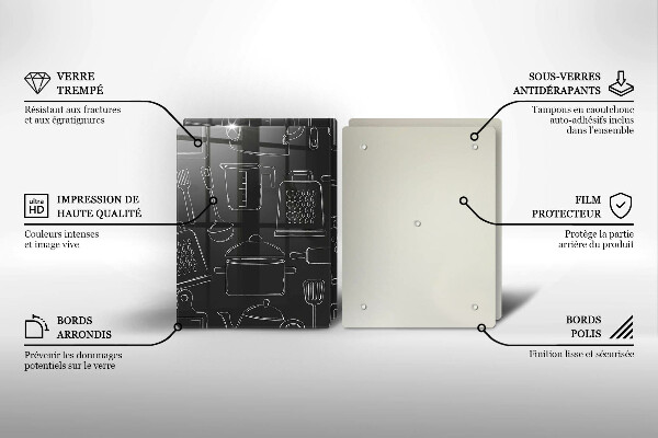 Tagliere in vetro temperato Accessori da cucina dei cartoni animati