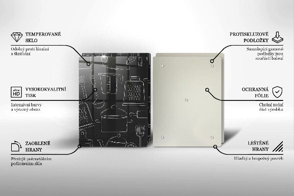 Tagliere in vetro temperato Accessori da cucina dei cartoni animati