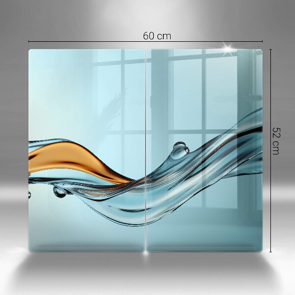Tagliere in vetro temperato Acqua su sfondo blu