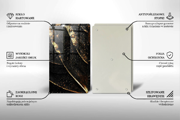 Tagliere in vetro temperato Foglia d'oro