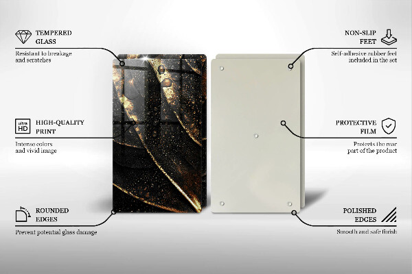 Tagliere in vetro temperato Foglia d'oro