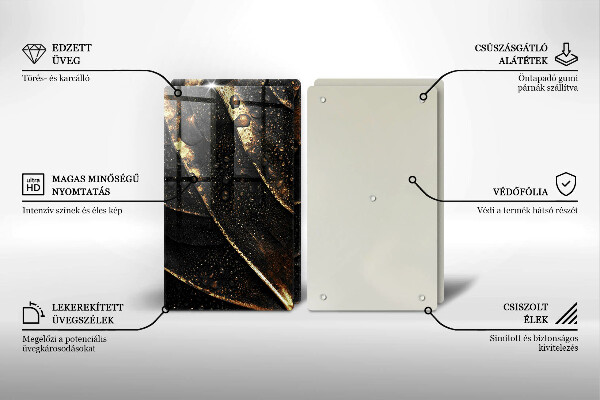 Tagliere in vetro temperato Foglia d'oro