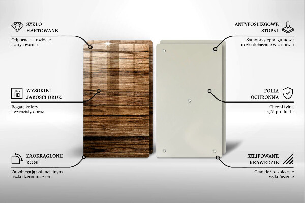 Tagliere in vetro temperato Struttura del legno