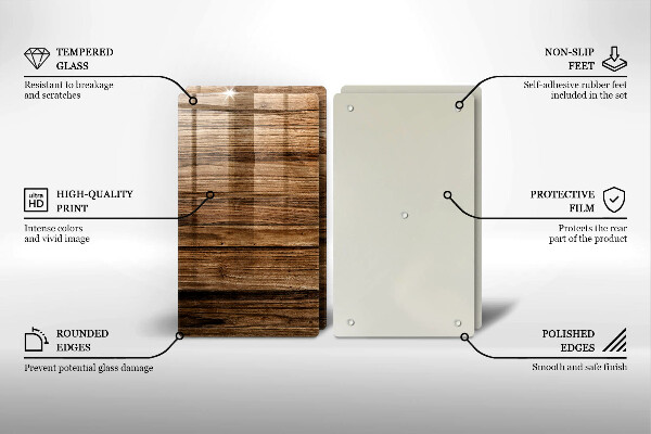 Tagliere in vetro temperato Struttura del legno