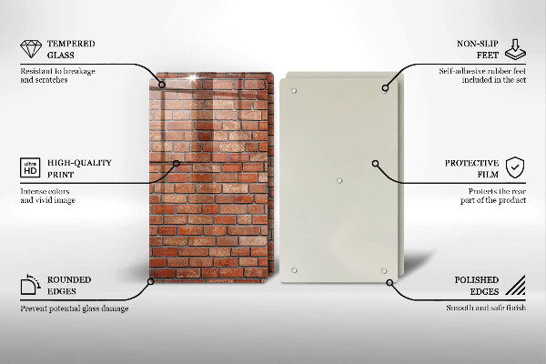 Tagliere in vetro temperato Muro di mattoni