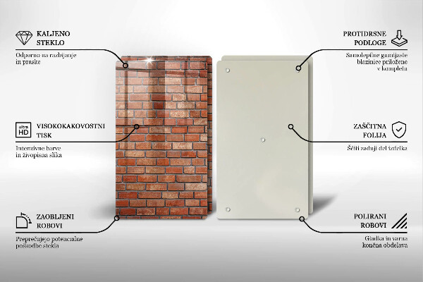 Tagliere in vetro temperato Muro di mattoni