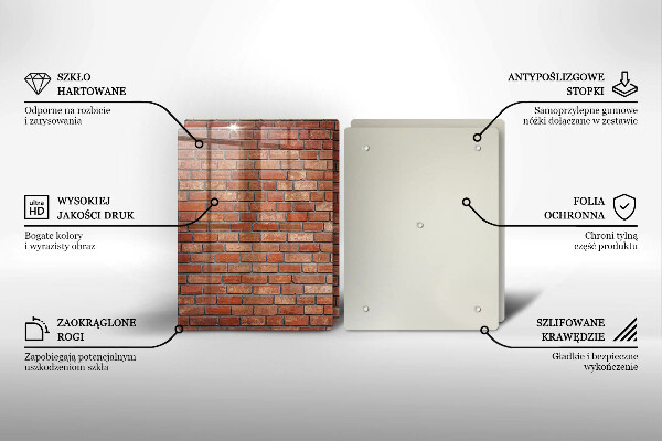 Tagliere in vetro temperato Muro di mattoni