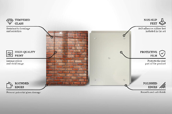Tagliere in vetro temperato Muro di mattoni
