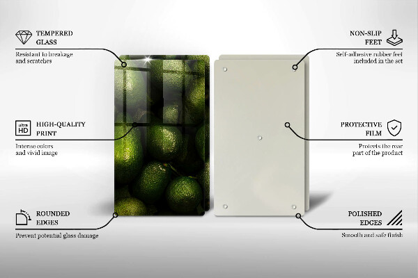 Tagliere in vetro temperato Frutto dell'avocado