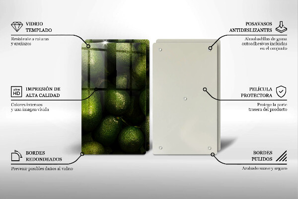 Tagliere in vetro temperato Frutto dell'avocado