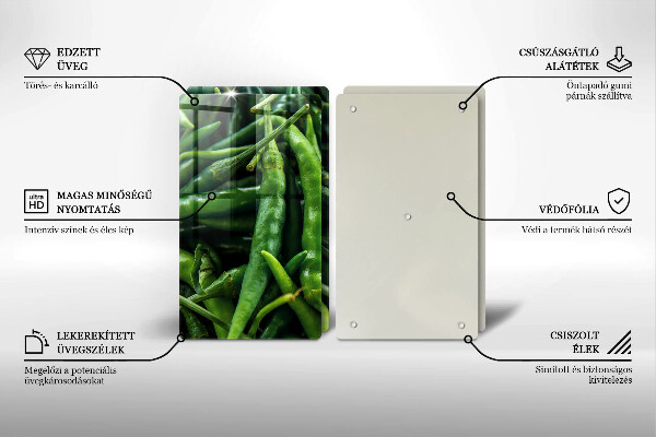Tagliere in vetro temperato Baccelli di piselli