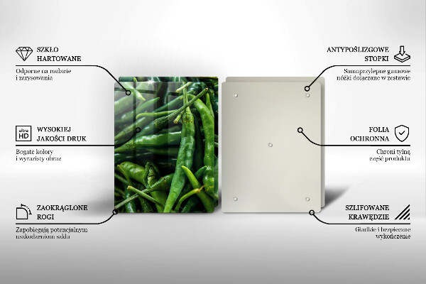 Tagliere in vetro temperato Baccelli di piselli