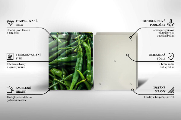 Tagliere in vetro temperato Baccelli di piselli