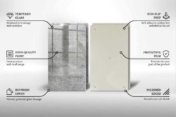 Tagliere in vetro temperato Struttura concreta