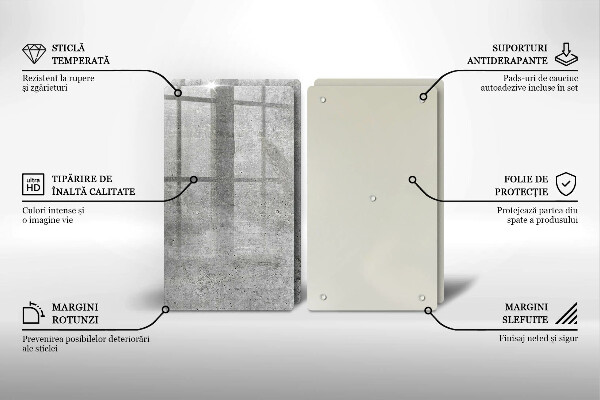 Tagliere in vetro temperato Struttura concreta