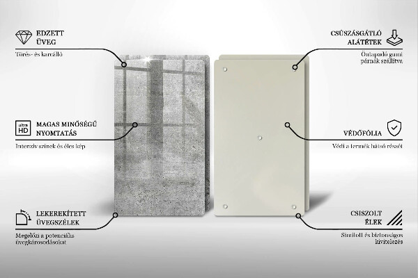 Tagliere in vetro temperato Struttura concreta