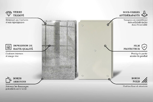 Tagliere in vetro temperato Struttura concreta