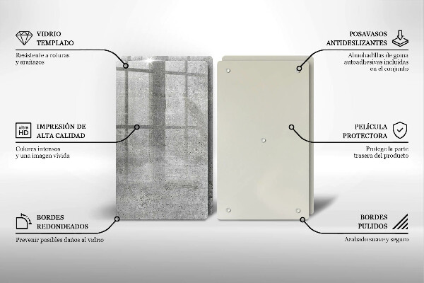 Tagliere in vetro temperato Struttura concreta
