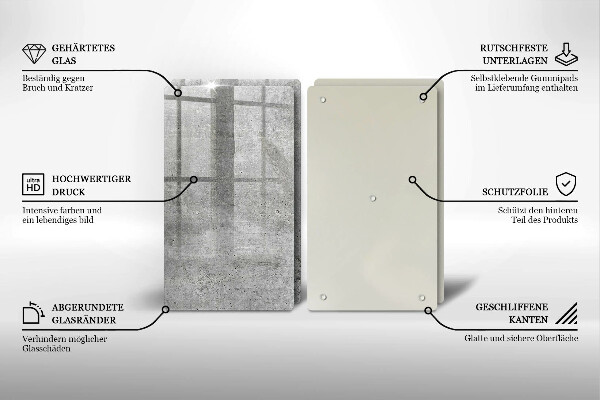 Tagliere in vetro temperato Struttura concreta