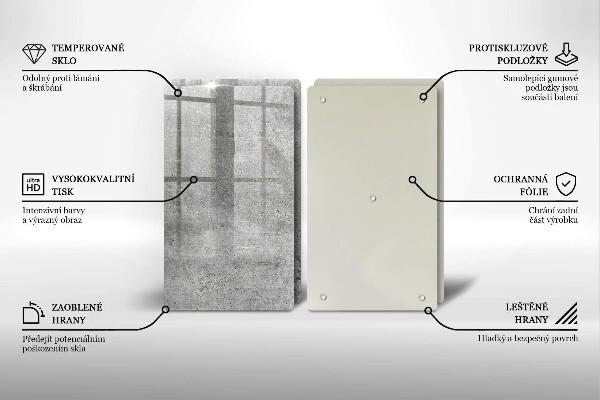 Tagliere in vetro temperato Struttura concreta
