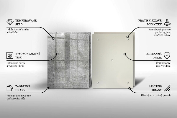 Tagliere in vetro temperato Struttura concreta
