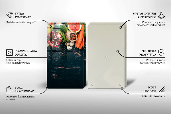 Tagliere in vetro temperato Frutta e verdura