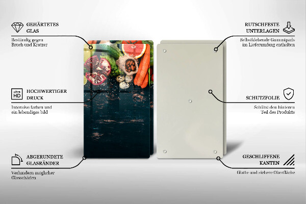 Tagliere in vetro temperato Frutta e verdura