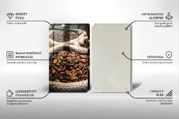 Tagliere in vetro temperato Sacchetti di caffè in grani